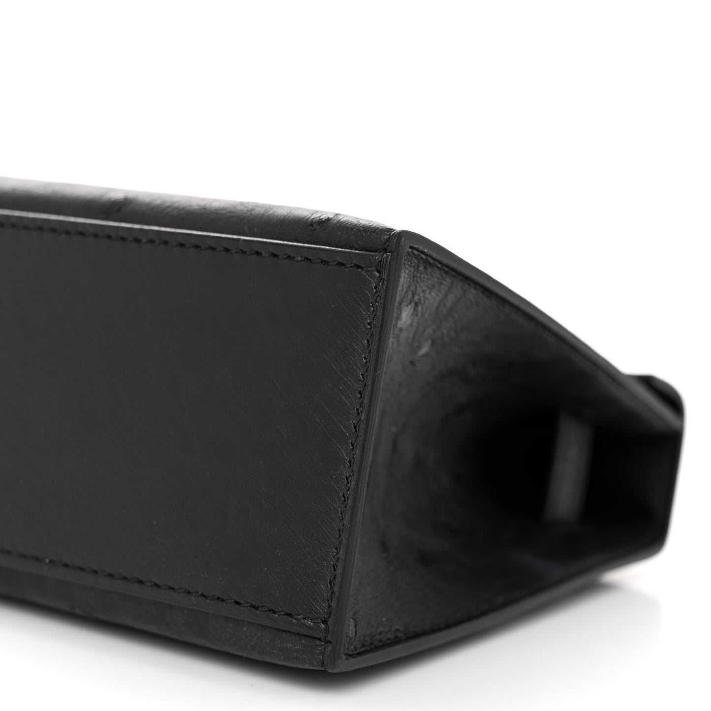 Ostrich Kelly Pochette Black