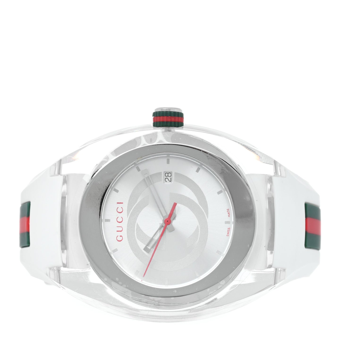 Stainless Steel Rubber 46mm Sync Web Quartz Watch White