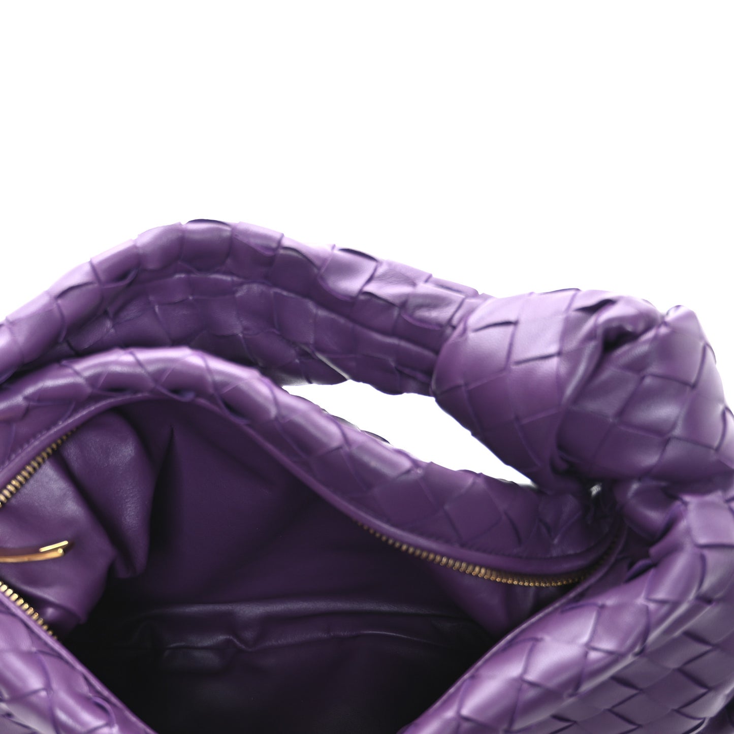 Nappa Intrecciato Teen Jodie Hobo Eggplant