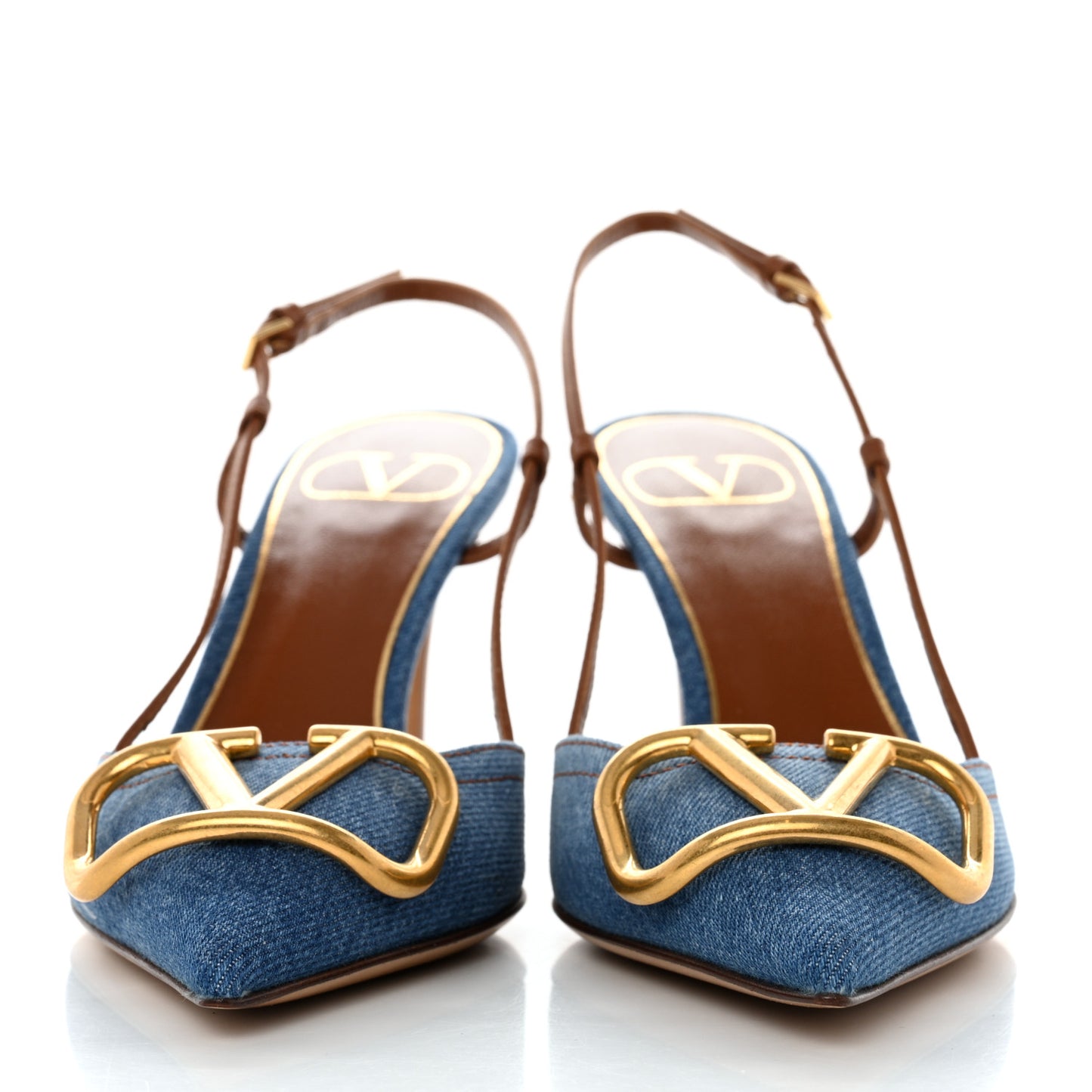 Denim Vlogo Slingback 80mm Pumps 36 Denim Selleria