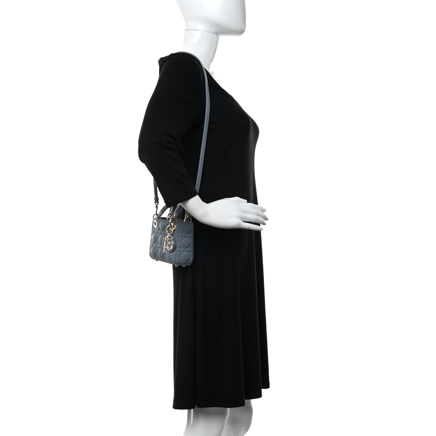 Lambskin Cannage Micro Lady Dior Cloud Blue