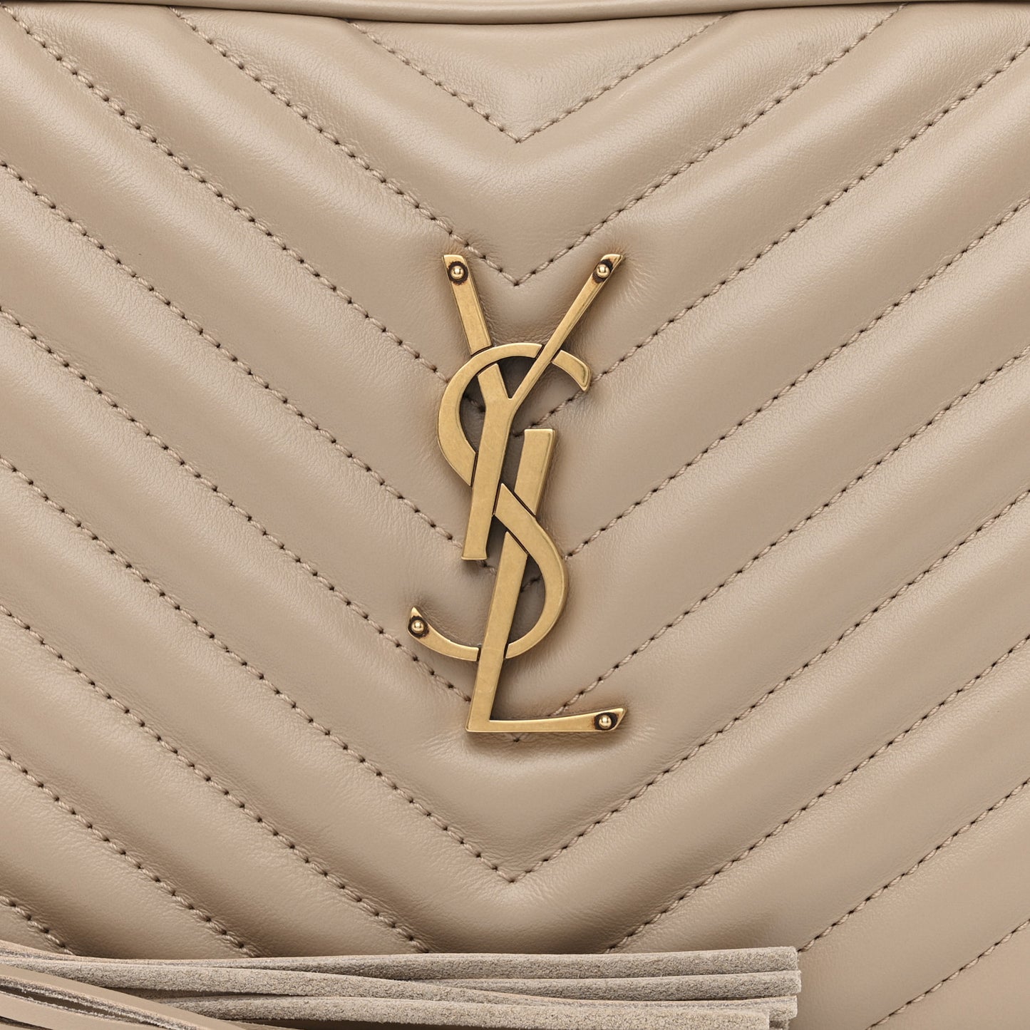 Calfskin Matelasse Monogram Lou Camera Bag Dark Beige