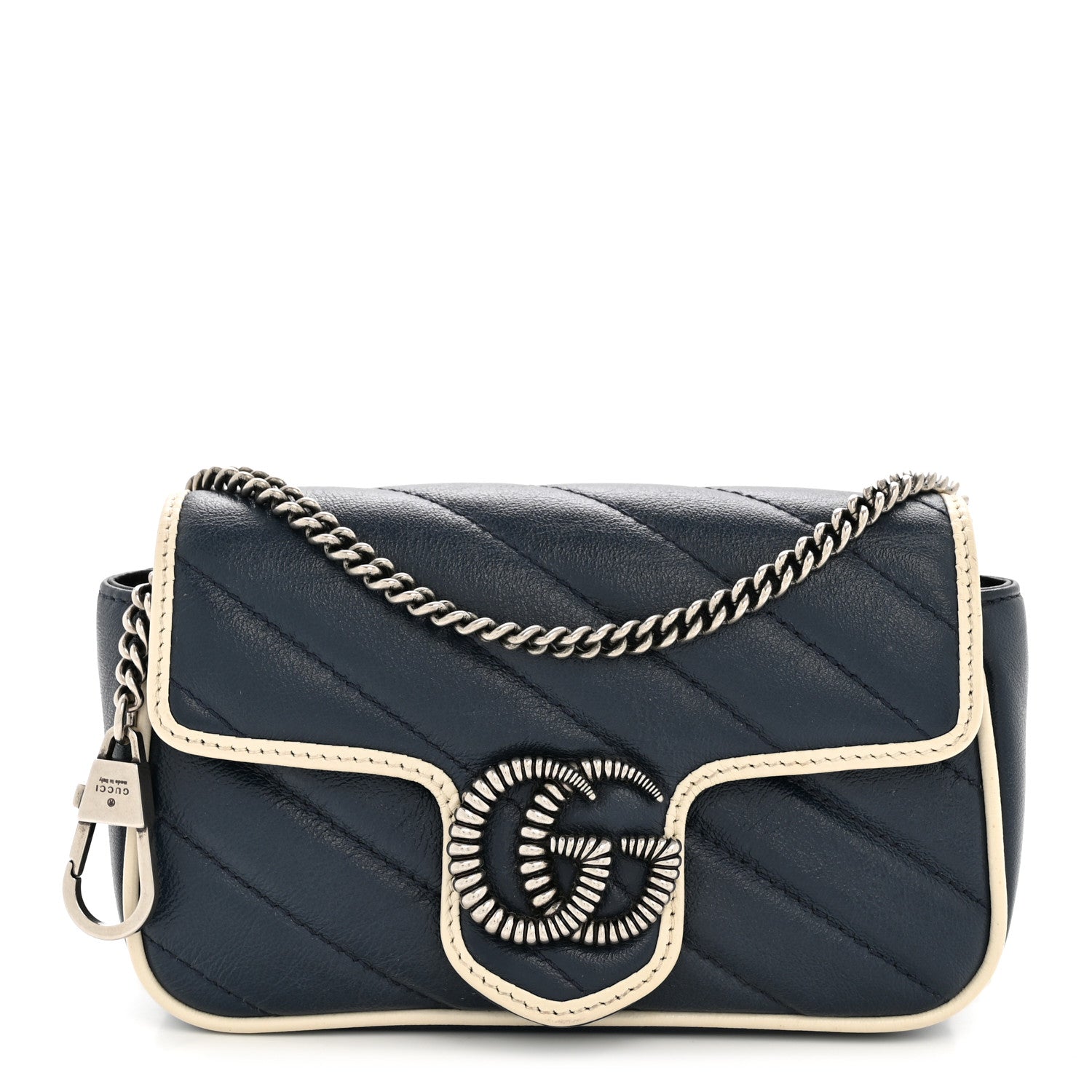 Gucci Vintage Effect Calfskin Matelasse Diagonal Super Mini 