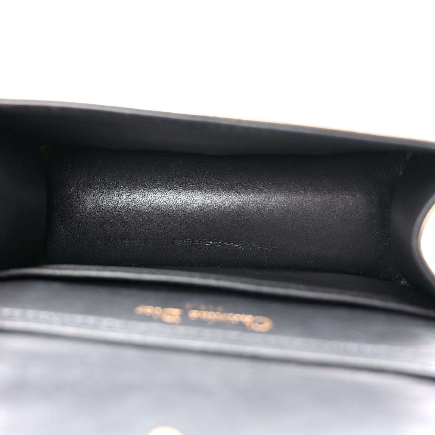 Metallic Patent Micro-Cannage Baby Diorama Flap Bag Gold