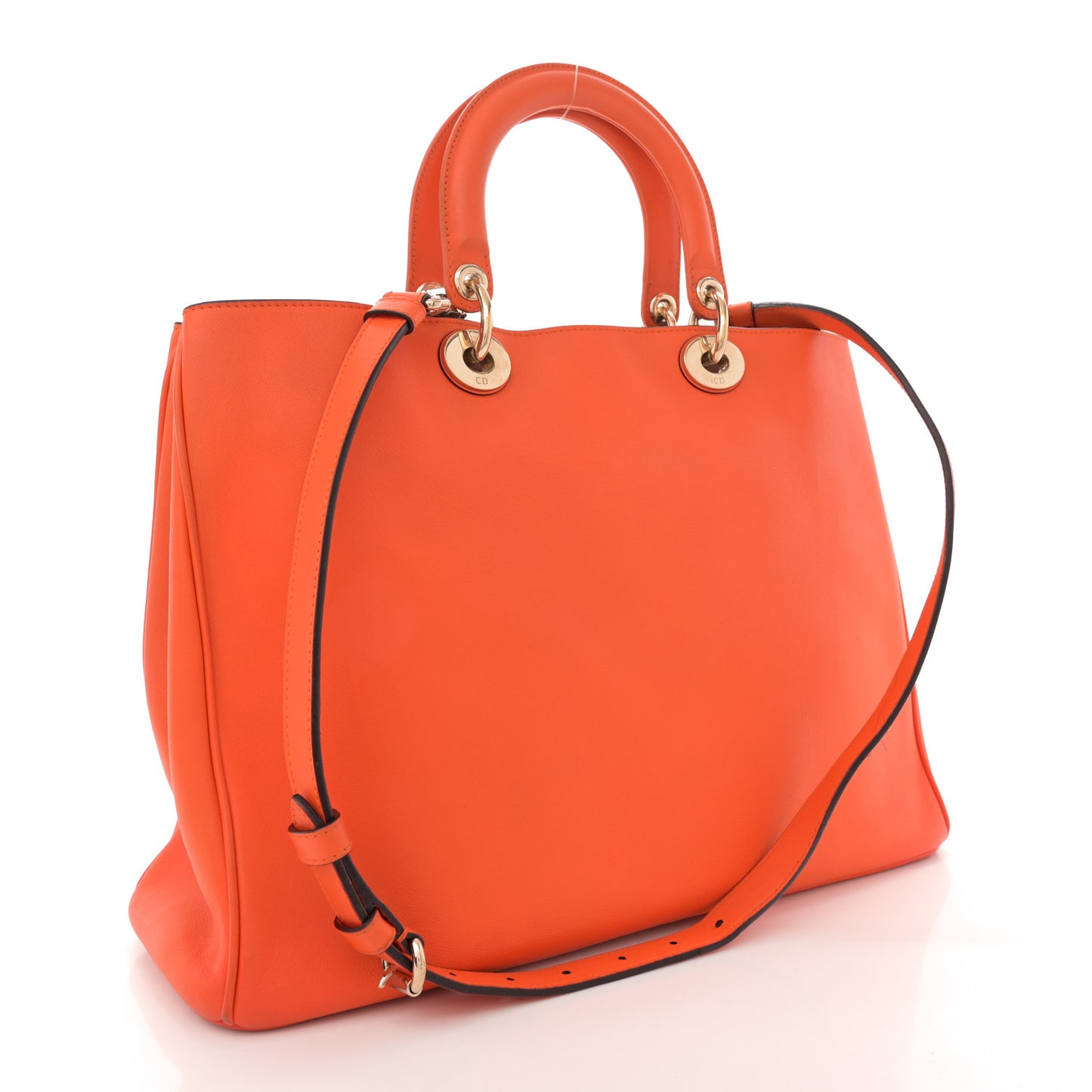 Smooth Calfskin Large Diorissimo Tote Orange