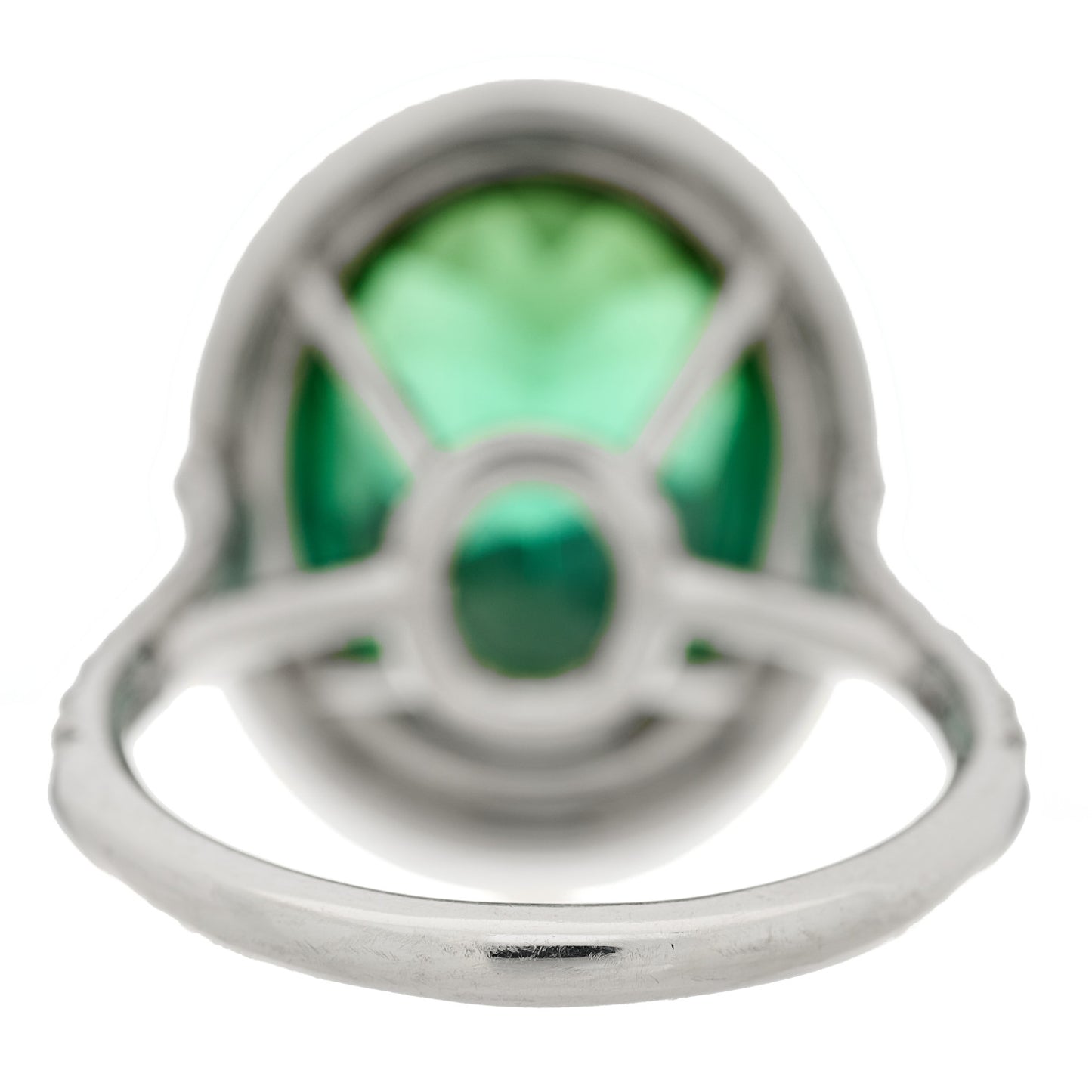 Platinum Diamond Green Tourmaline Soleste Oval Ring 53 6.25