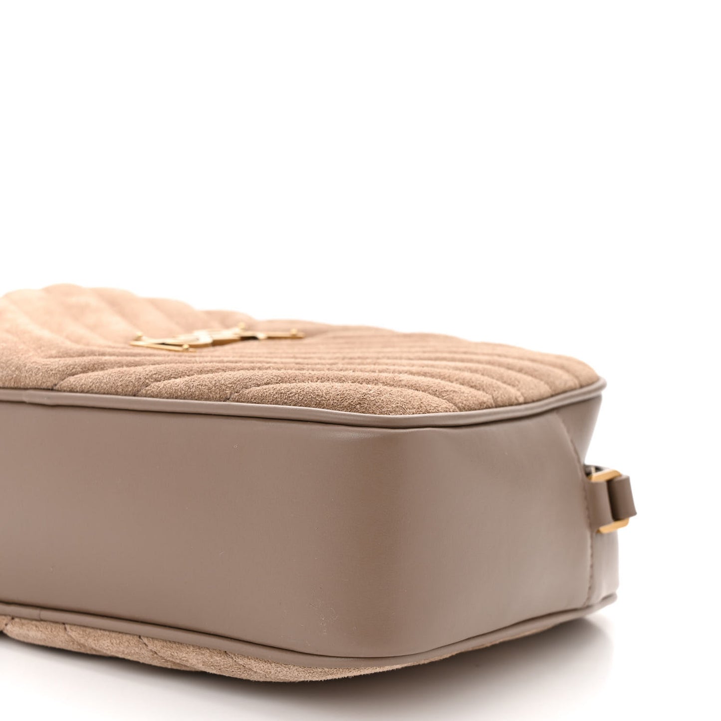 Suede Matelasse Monogram Lou Camera Bag Taupe