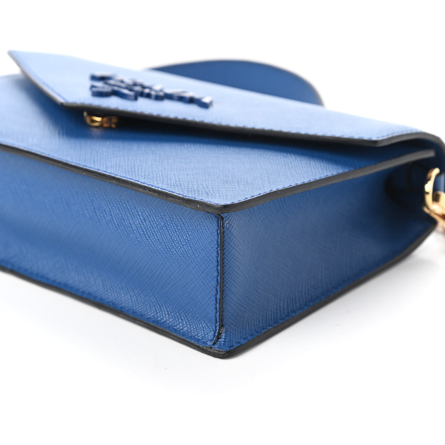 Saffiano Envelope Chain Shoulder Bag Bluette