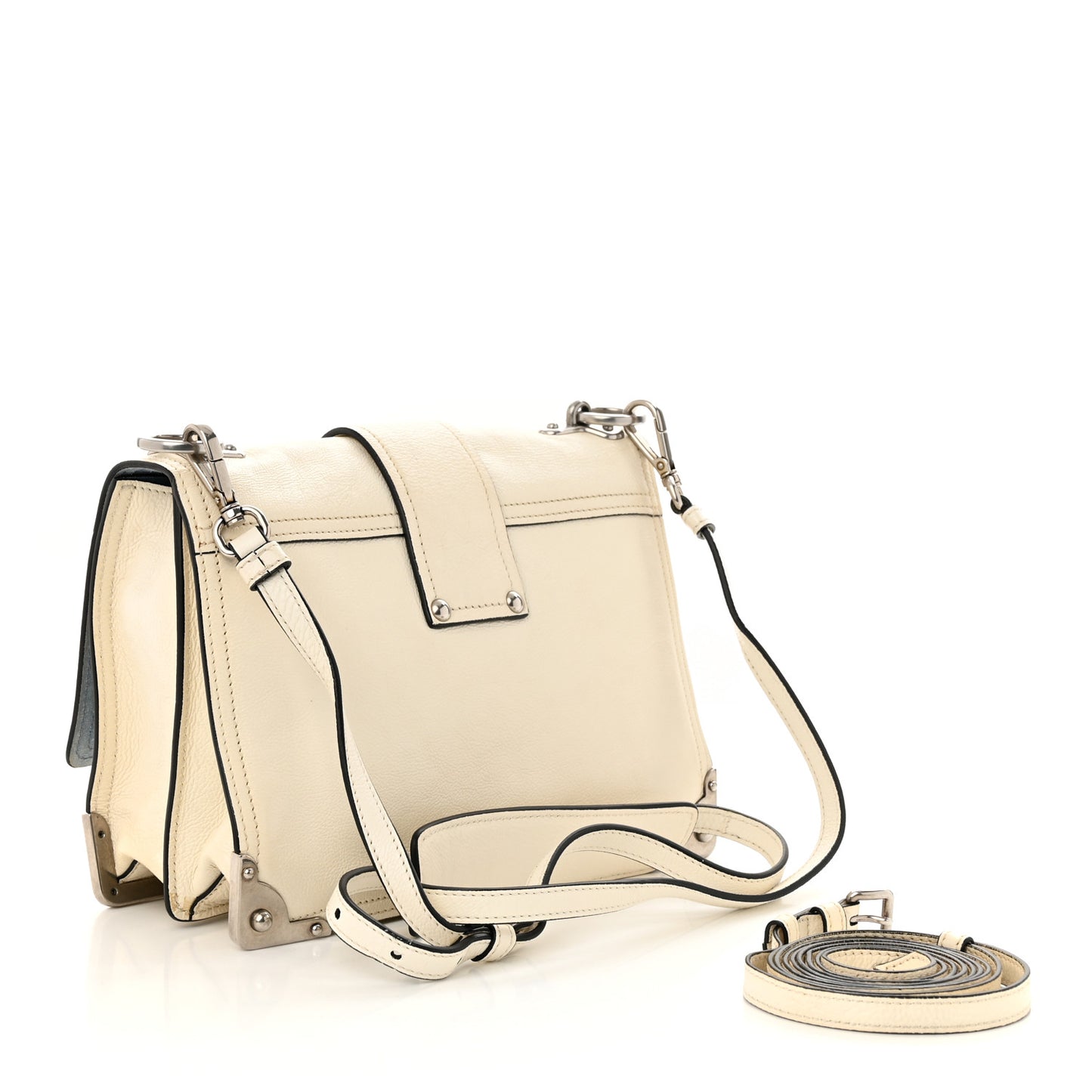 Glace Calfskin Large Soft Cahier Bag White