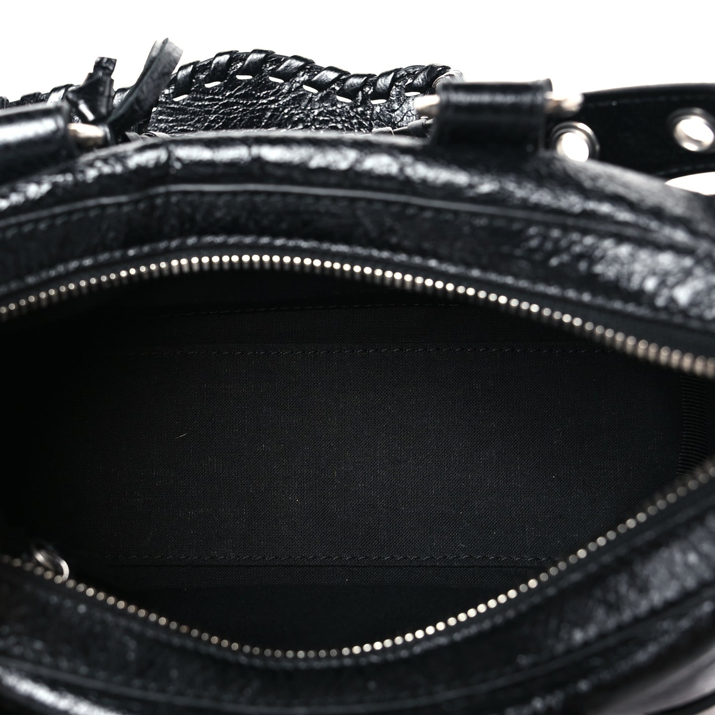 Agneau Arena Mini Le Cagole Duffle Crossbody Bag Black