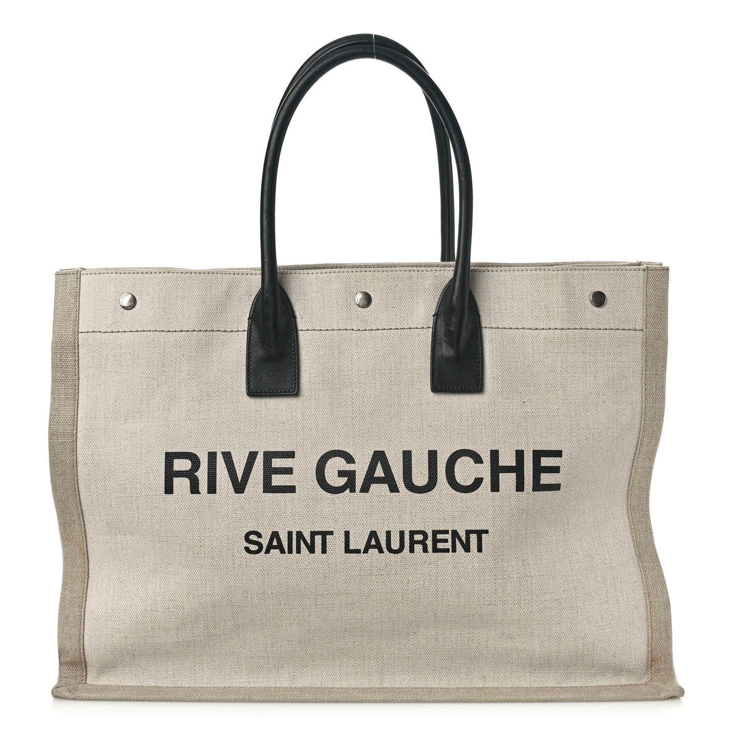 Linen Calfskin Rive Gauche Tote Optic White
