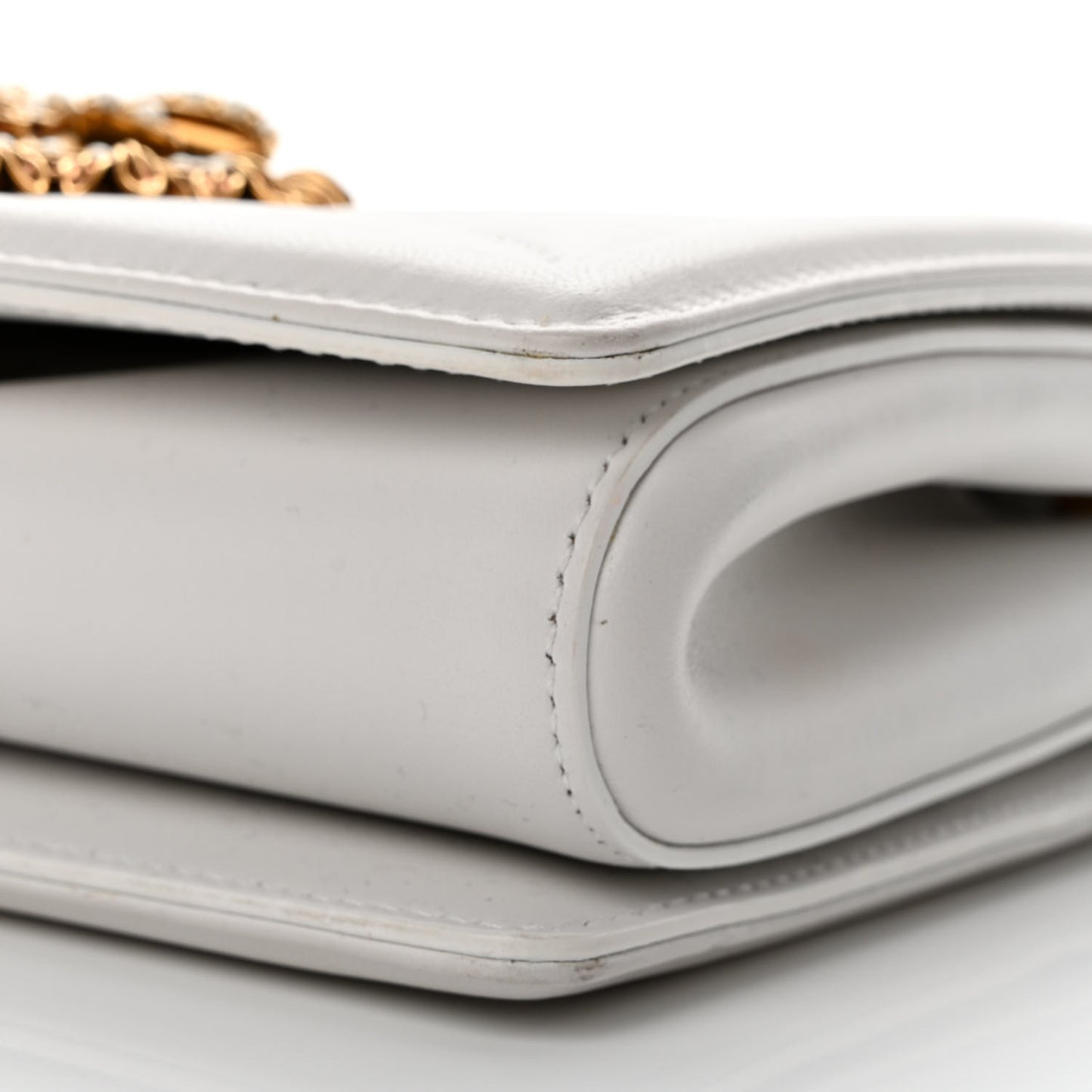 Lambskin Medium Devotion Crossbody Bag White