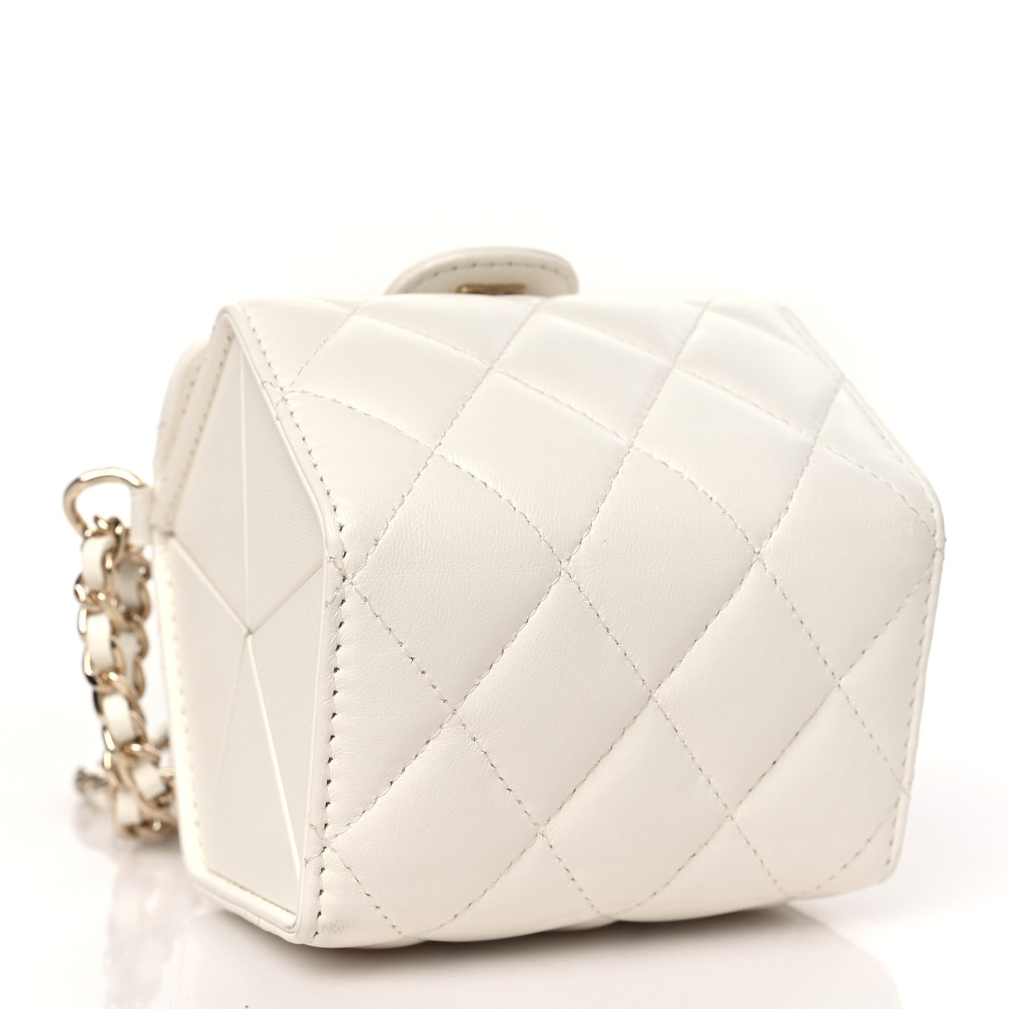Lambskin Quilted Foldable Jewelry Box With Chain Black
