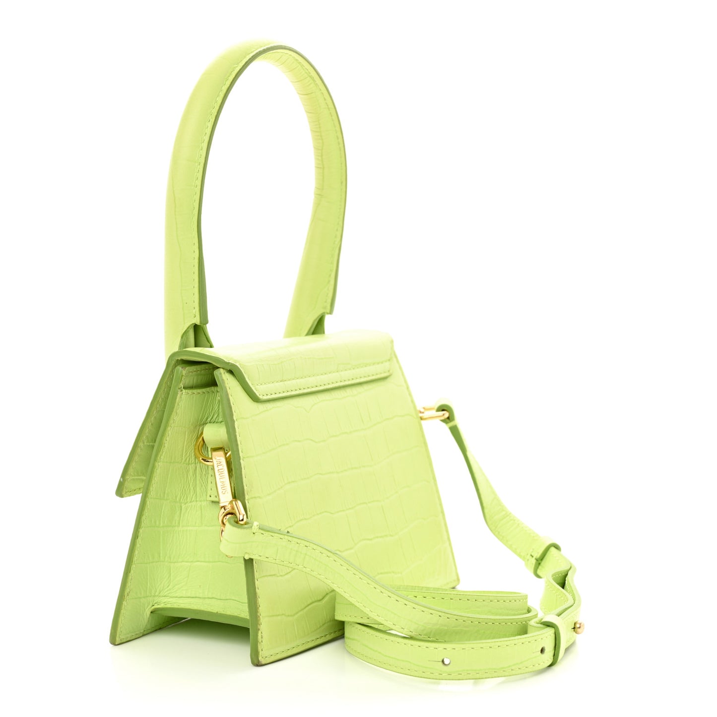 Calfskin Crocodile Embossed Le Chiquito Moyen Light Green