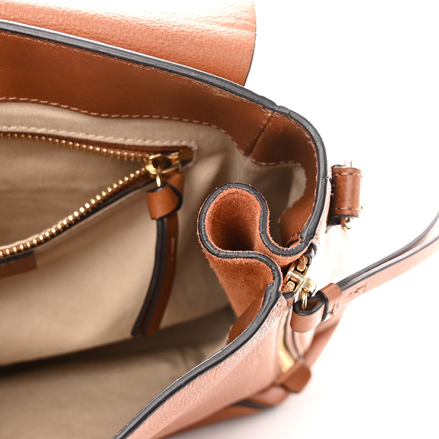 Suede Calfskin Medium Faye Backpack Tan