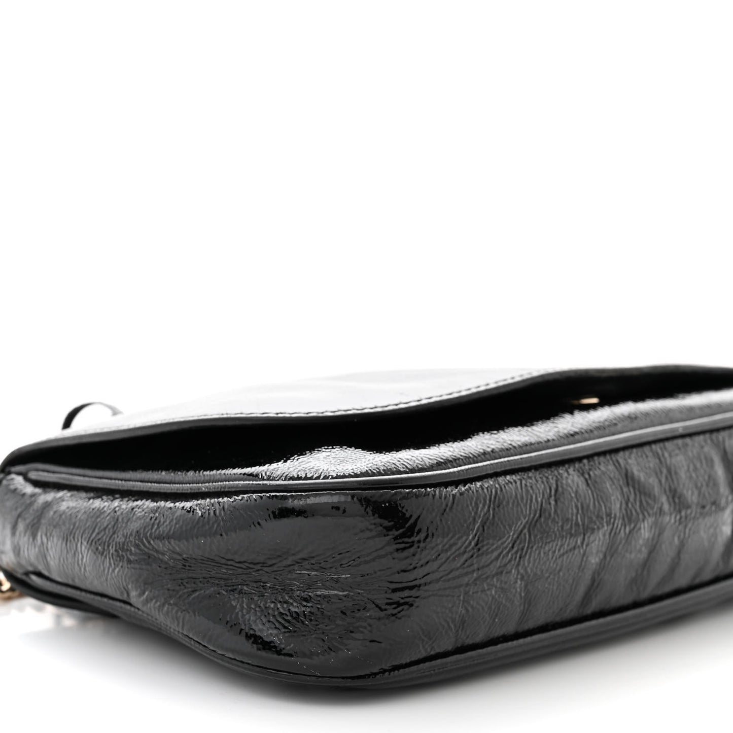 Patent Medium Soho Flap Crossbody Black