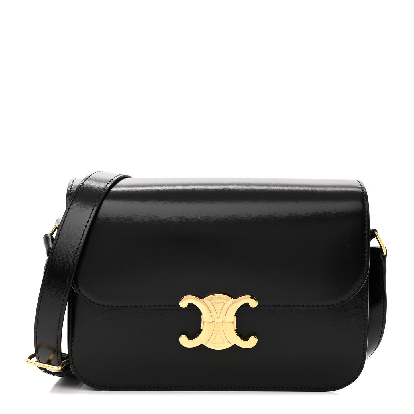 Shiny Calfskin Medium Triomphe Black