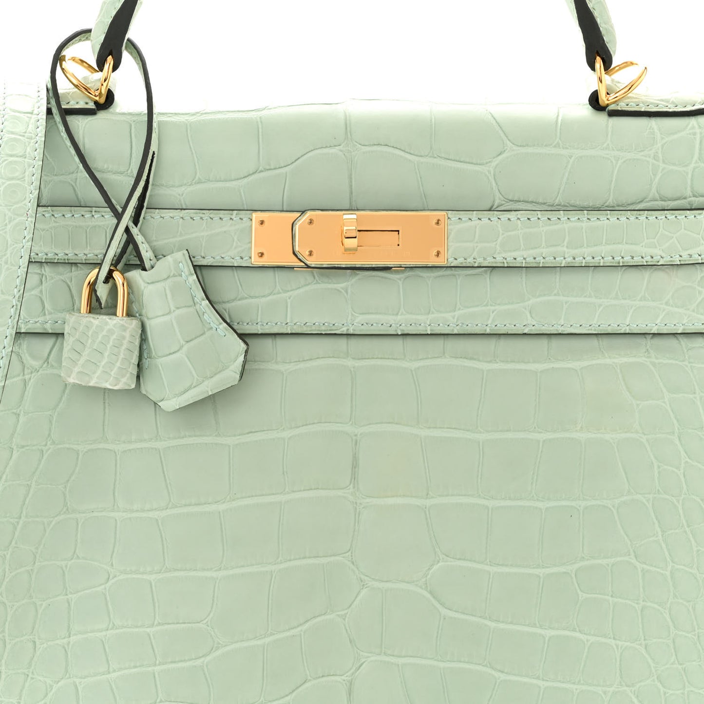 Matte Alligator Kelly Retourne 32 Vert D'eau
