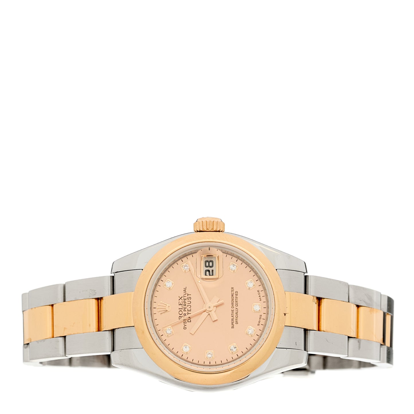 Stainless Steel 18K Everose Gold Diamond 26mm Oyster Perpetual Datejust Watch Champagne 179161
