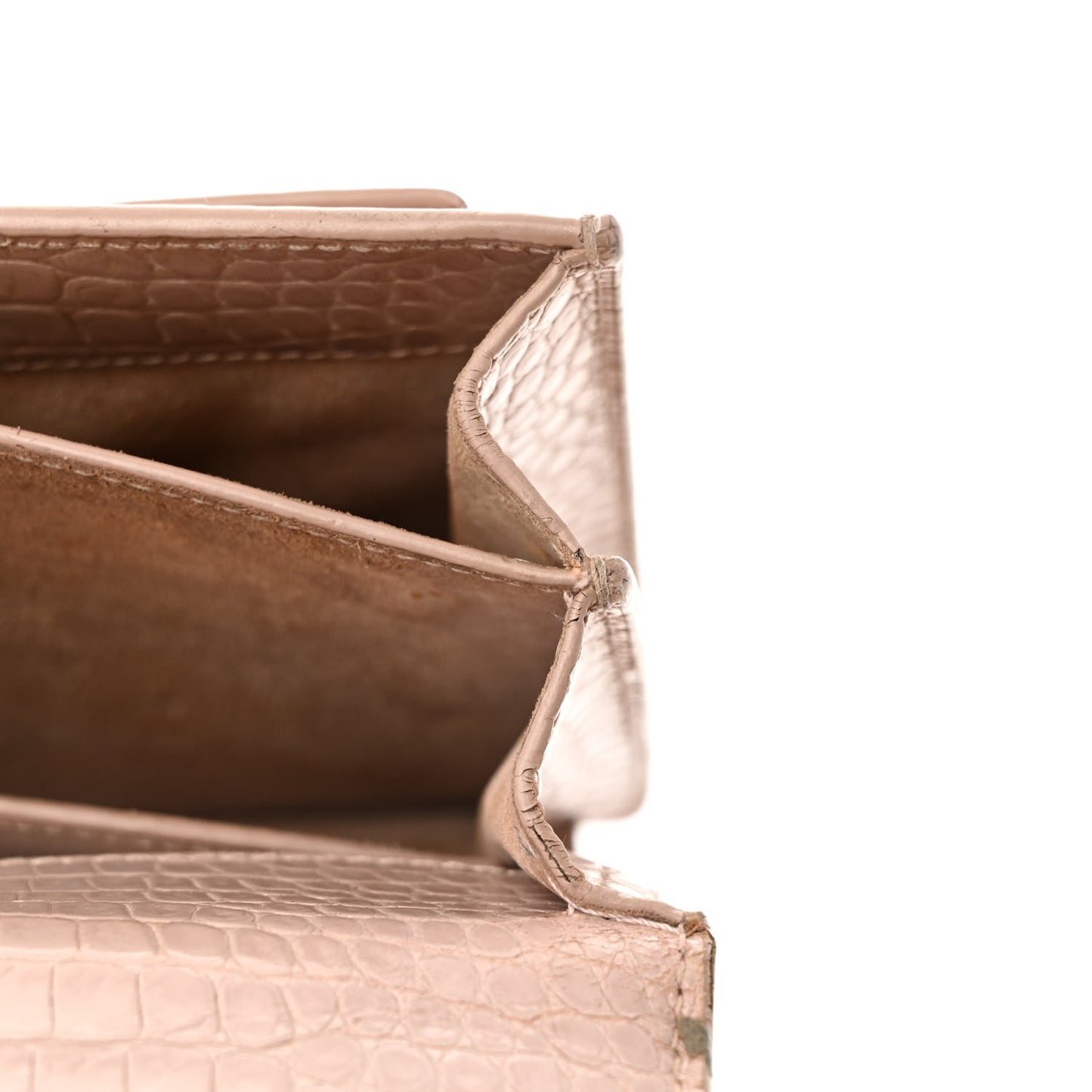 Calfskin Crocodile Embossed Medium Monogram Sunset Rose Antic