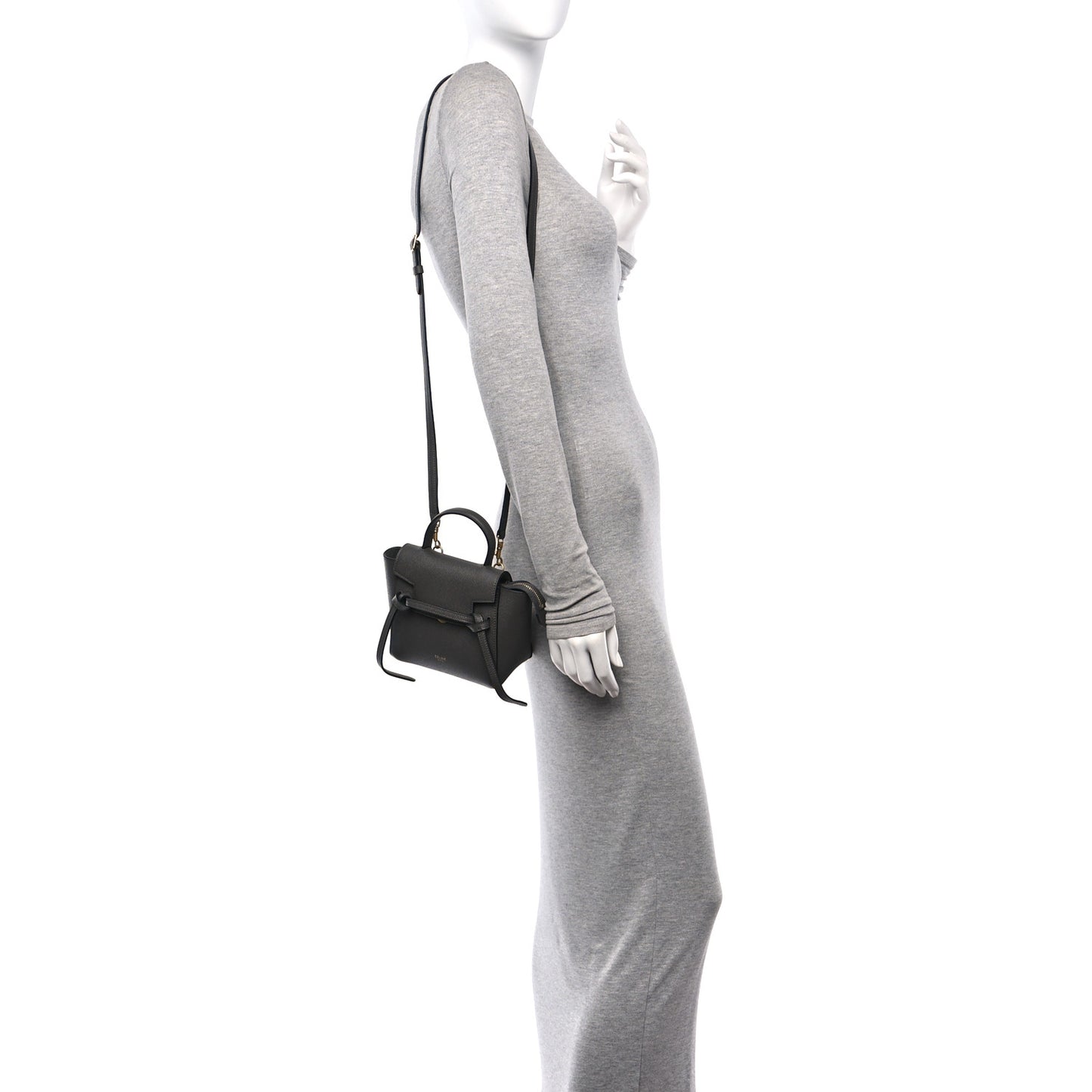 Grained Calfskin Pico Belt Bag Grey