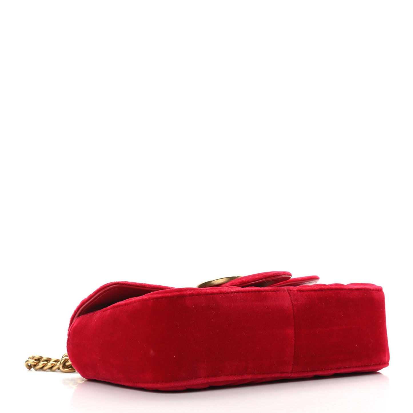 Velvet Matelasse Mini GG Marmont Shoulder Bag Hibiscus Red