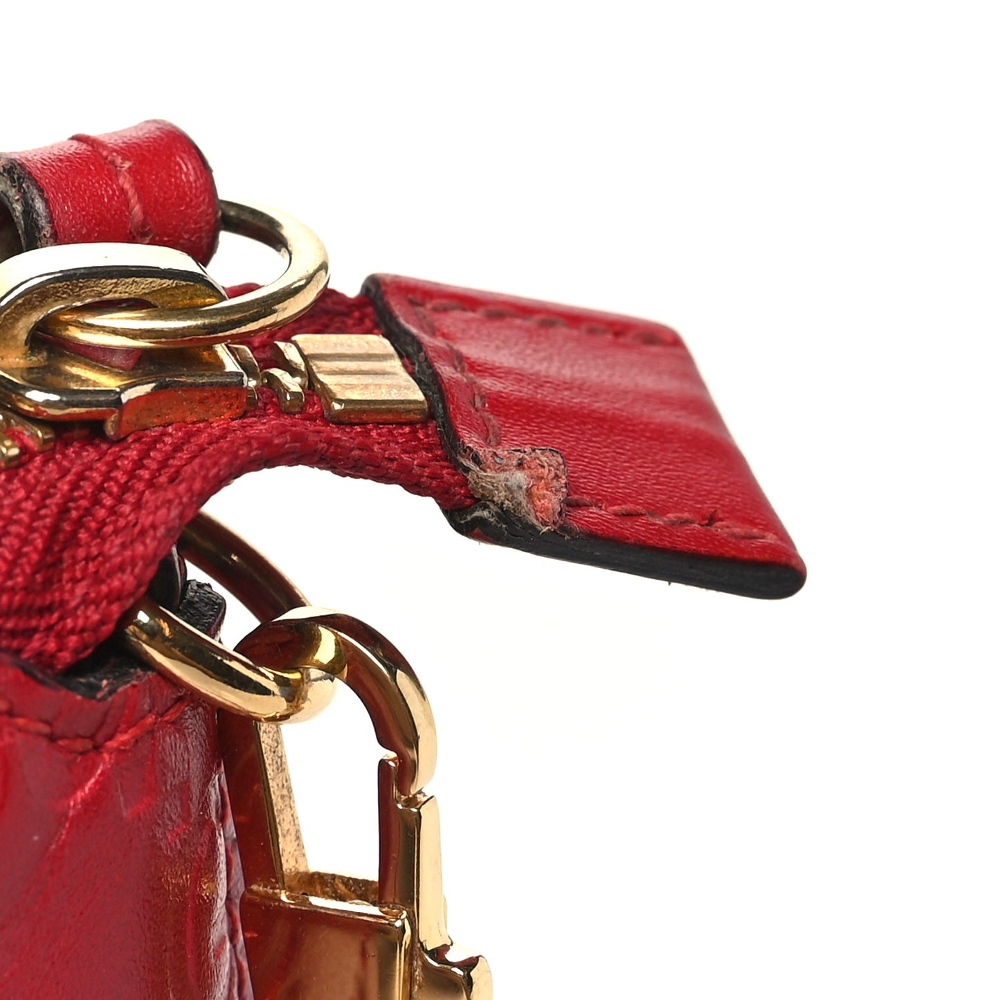 Guccissima Signature Wrist Wallet Hibiscus Red