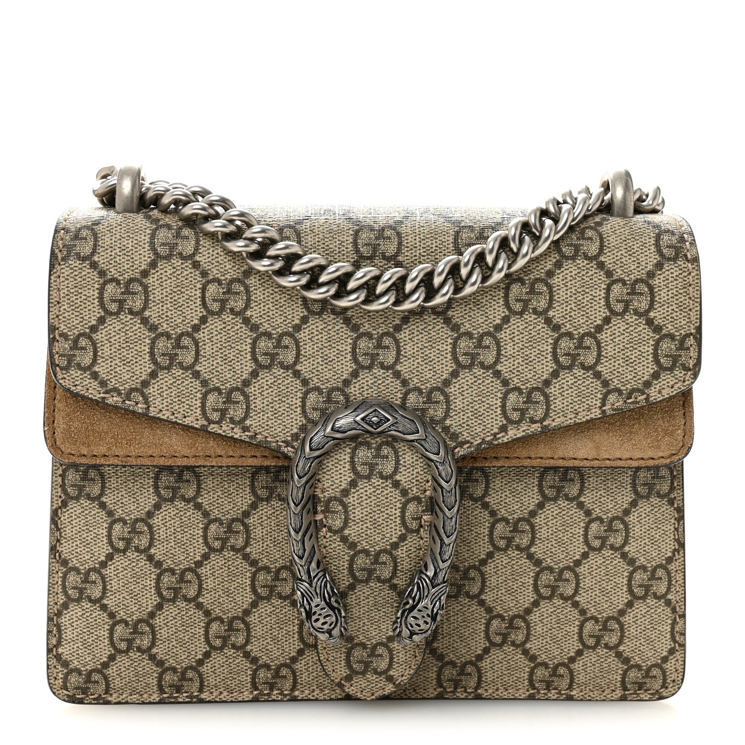 Gucci GG Supreme Monogram Mini Dionysus Shoulder Bag Taupe 1861554