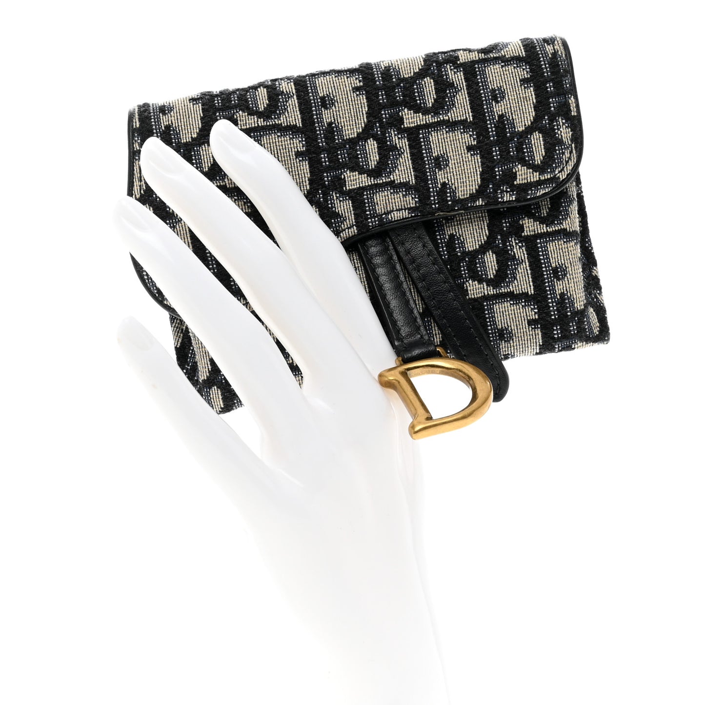 Oblique Nano Saddle Chain Pouch Blue