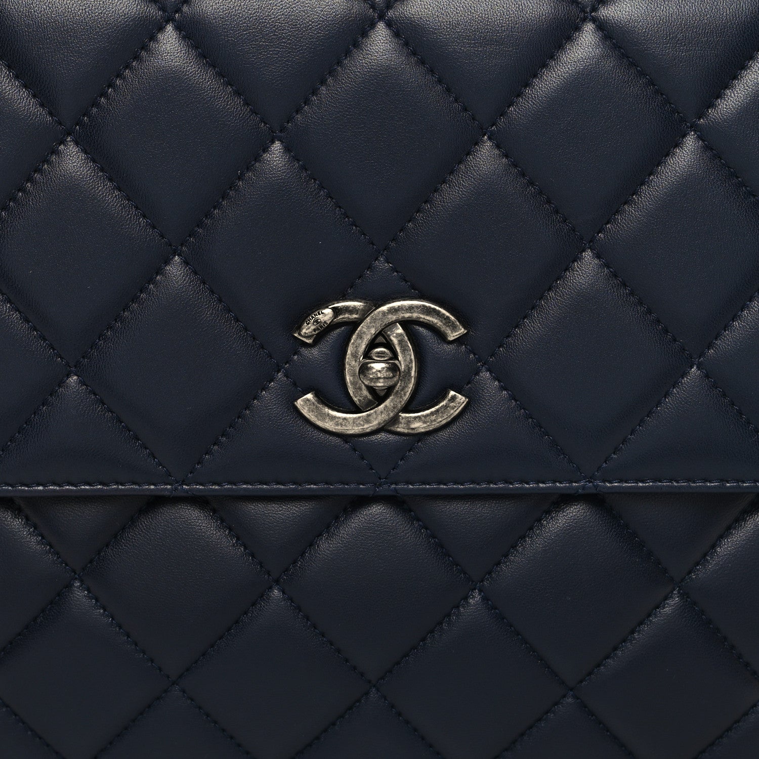 Chanel Lambskin Quilted Large Trendy CC Flap Dual Handle Bag Navy Blue 10 of 13