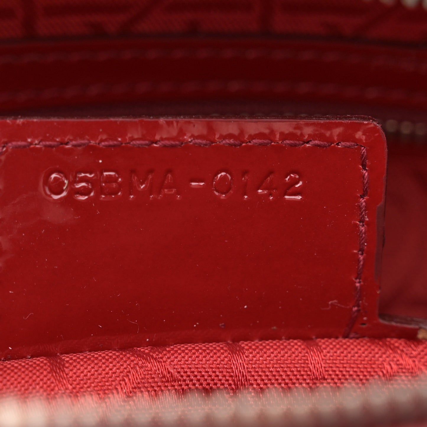 Patent Cannage Large Lady Dior Red