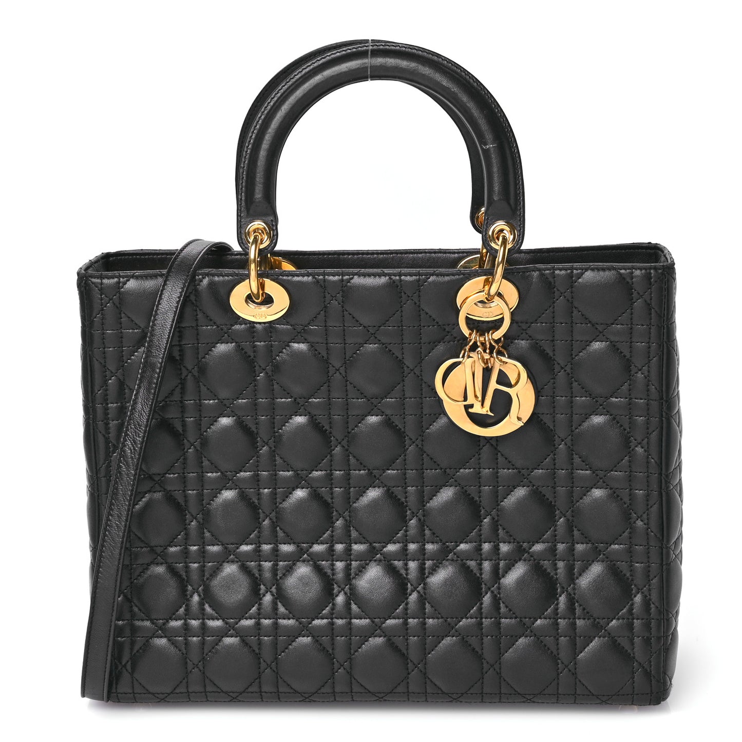 Lambskin Cannage Large Lady Dior Black