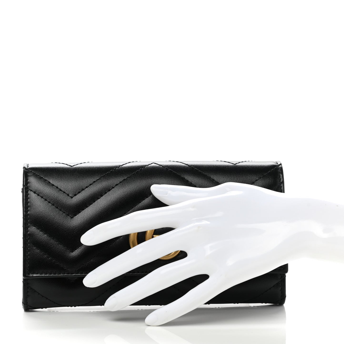 Calfskin Matelasse GG Marmont Continental Wallet Black