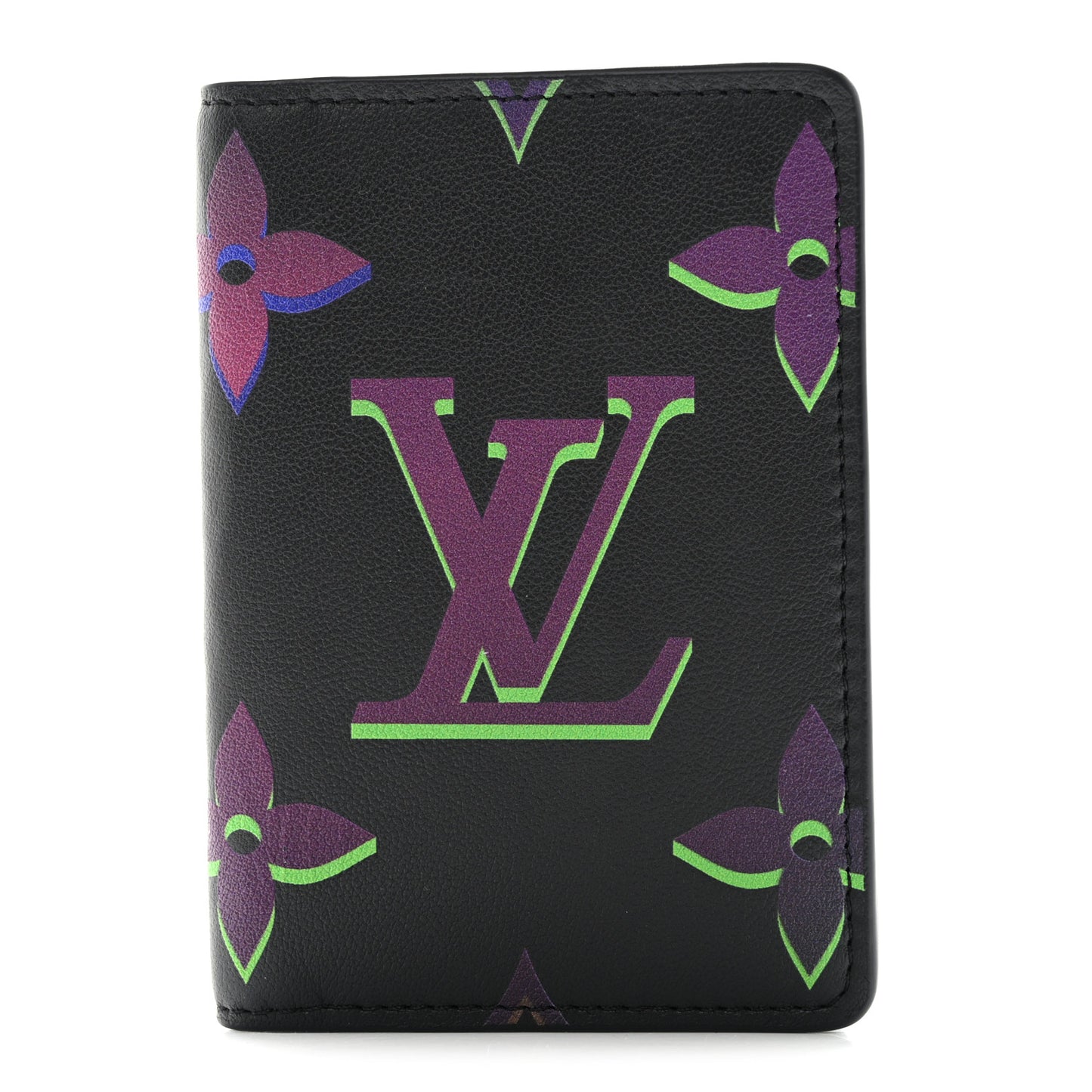 Calfskin Monogram Spotlight Pocket Orginizer Black Multicolor