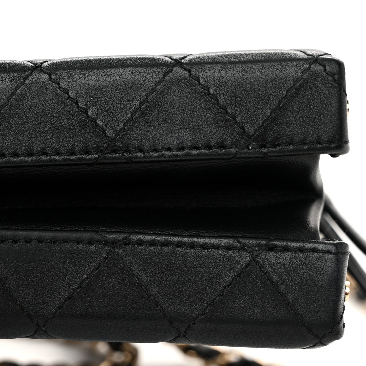 Calfskin Quilted Studded Square Vanity Case Black