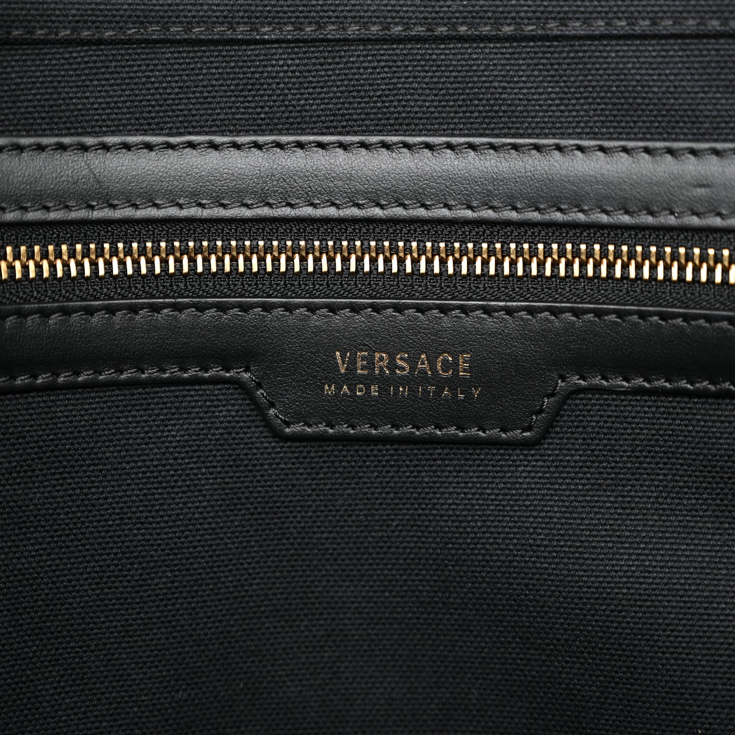 Canvas Suppler Calfskin Cabas GV Signature Tote Black