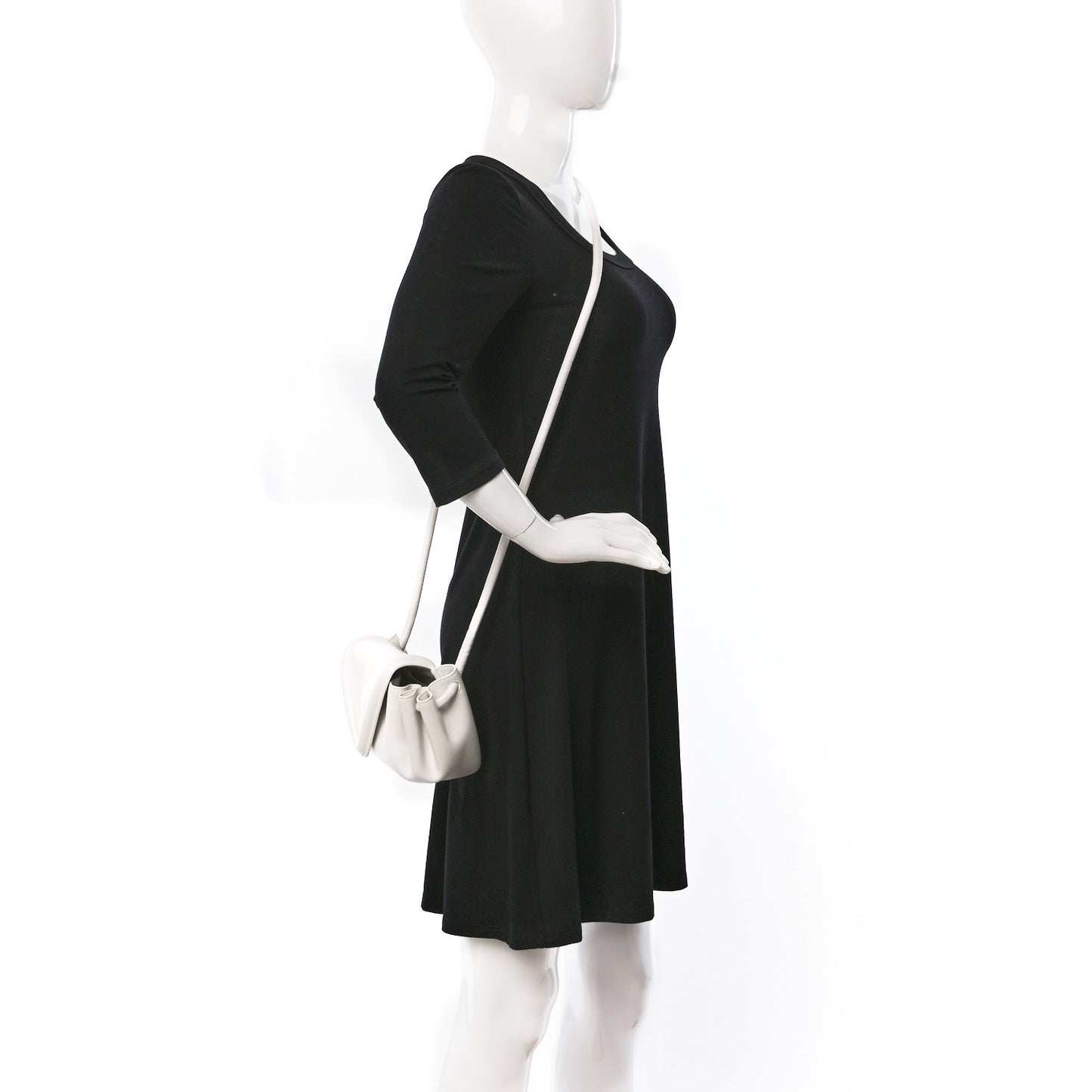 Lambskin Small Beak Triangle Flap Shoulder Bag Chalk