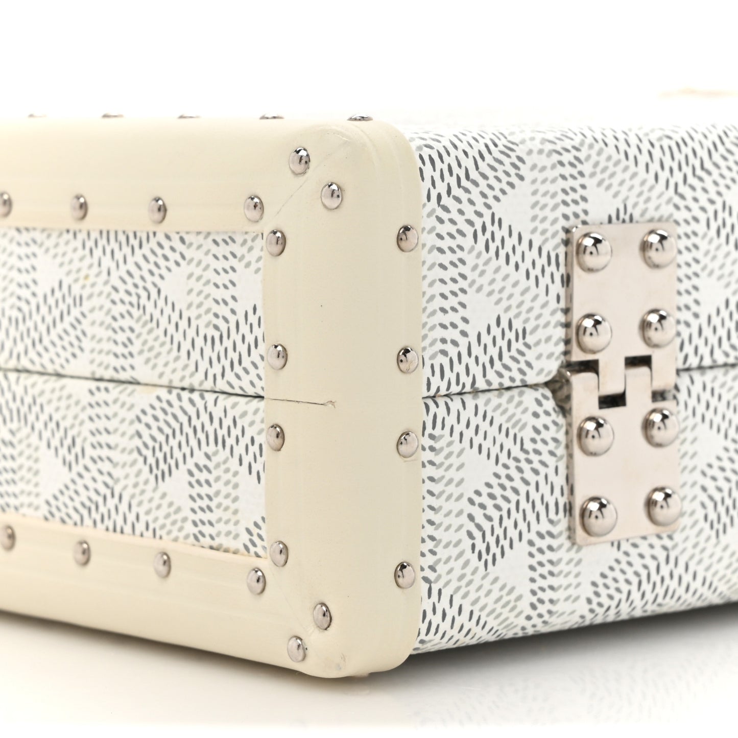 Goyardine Minaudiere Trunk Bag White