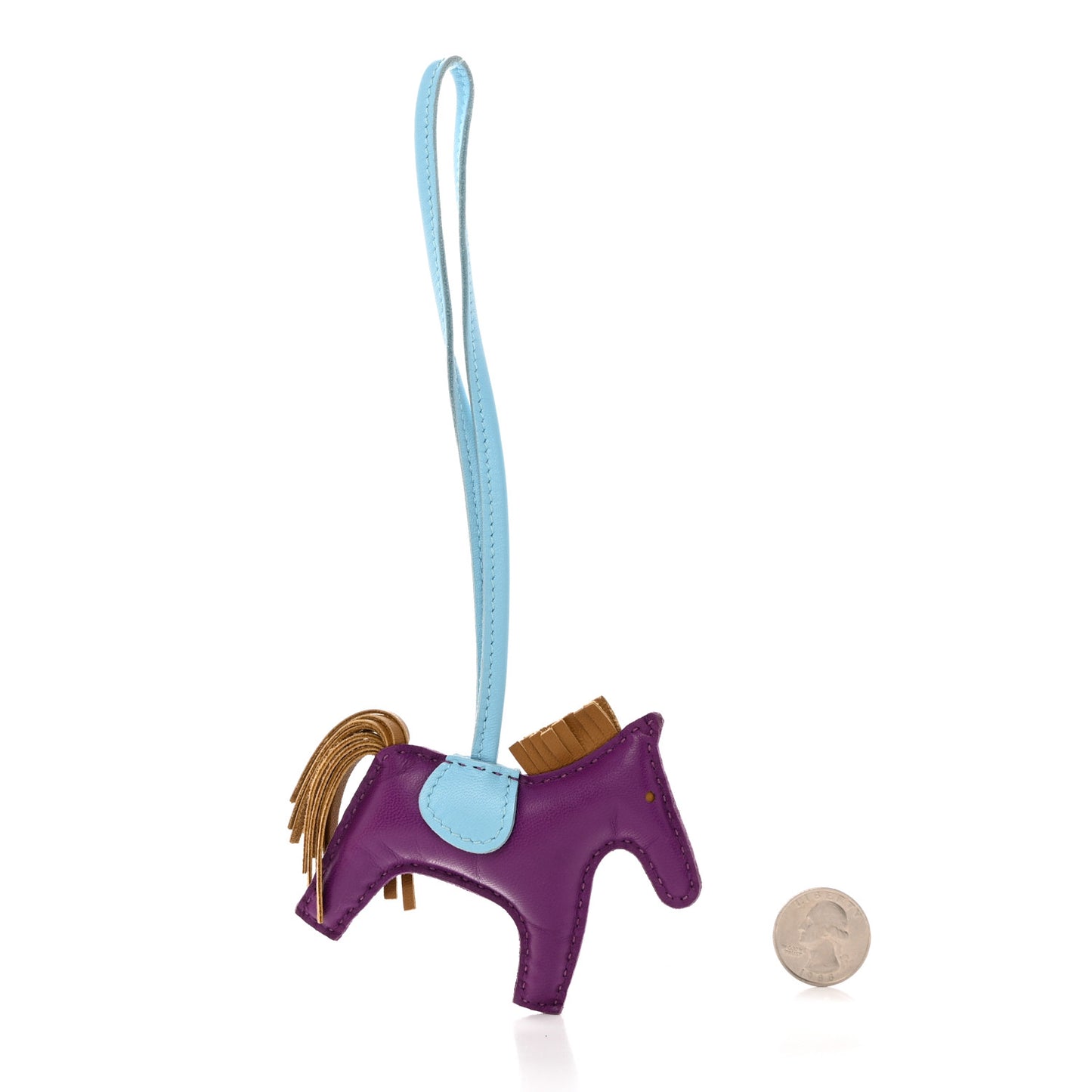 Milo Lambskin Grigri Rodeo Horse Bag Charm PM Violet Celeste Kraft