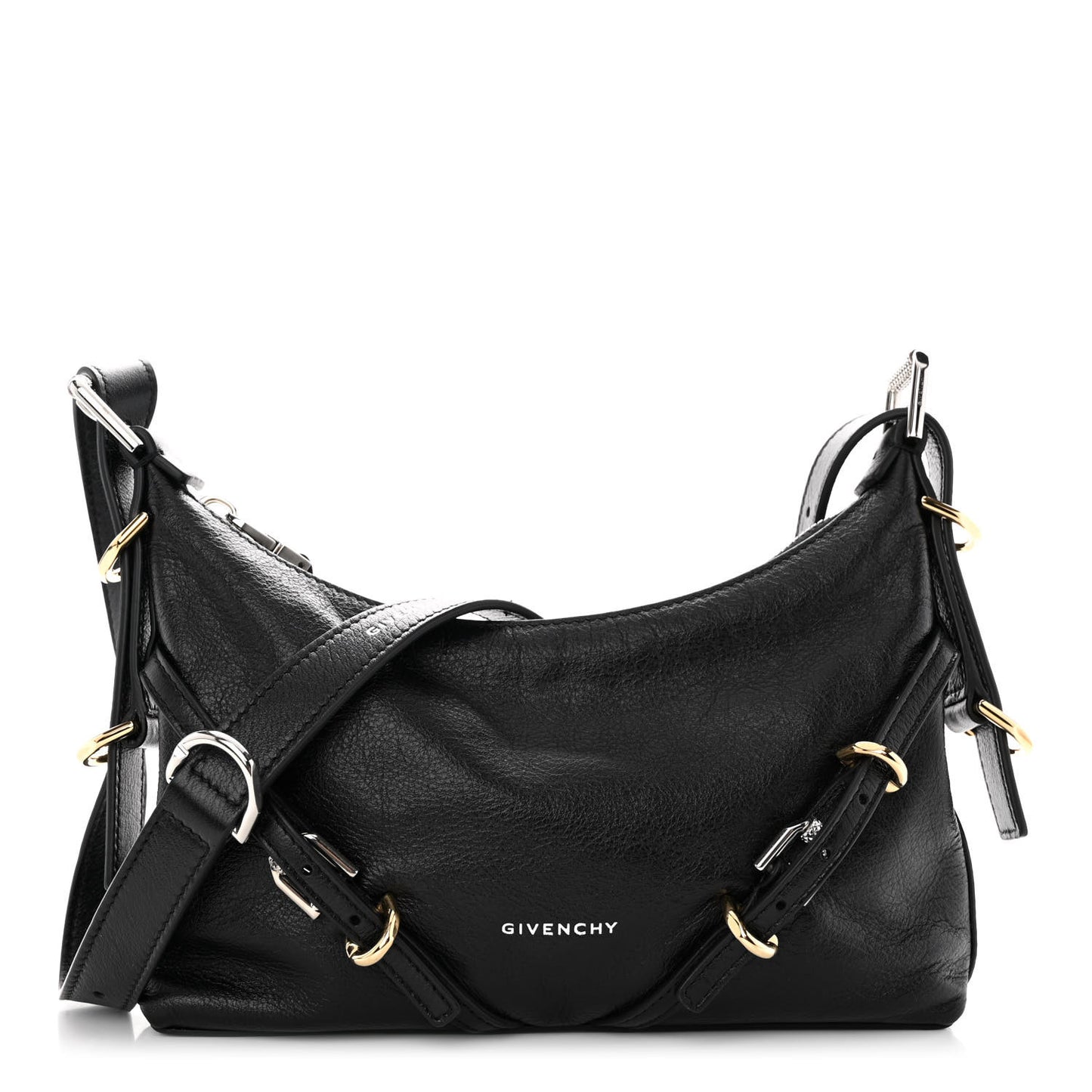 Tumbled Calfskin Mini Voyou Boyfriend Party Bag Black