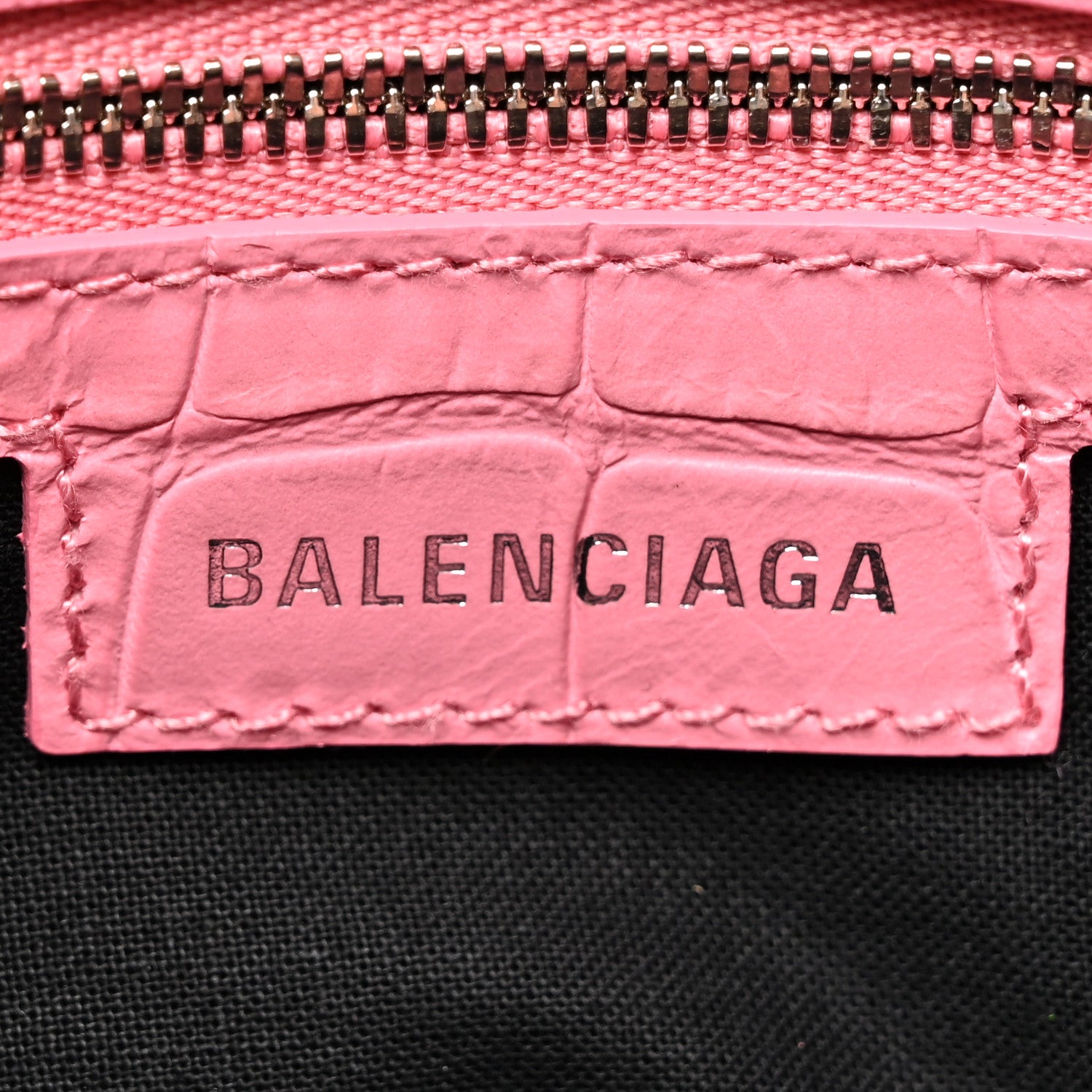 Balenciaga Extra Supple Calfskin Crocodile Embossed Small Le Cagole Shoulder Bag Sweet Pink 6 of 14