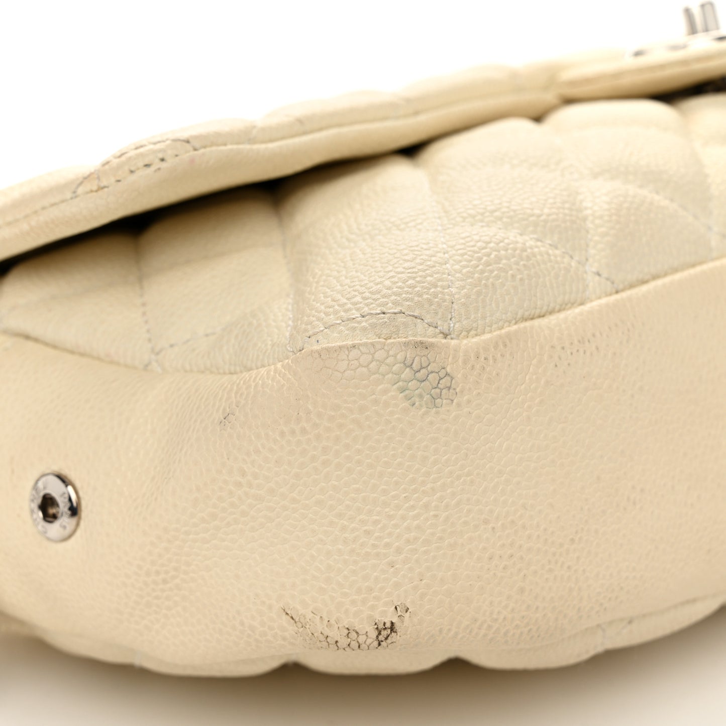 Caviar Quilted Jumbo Easy Flap Beige