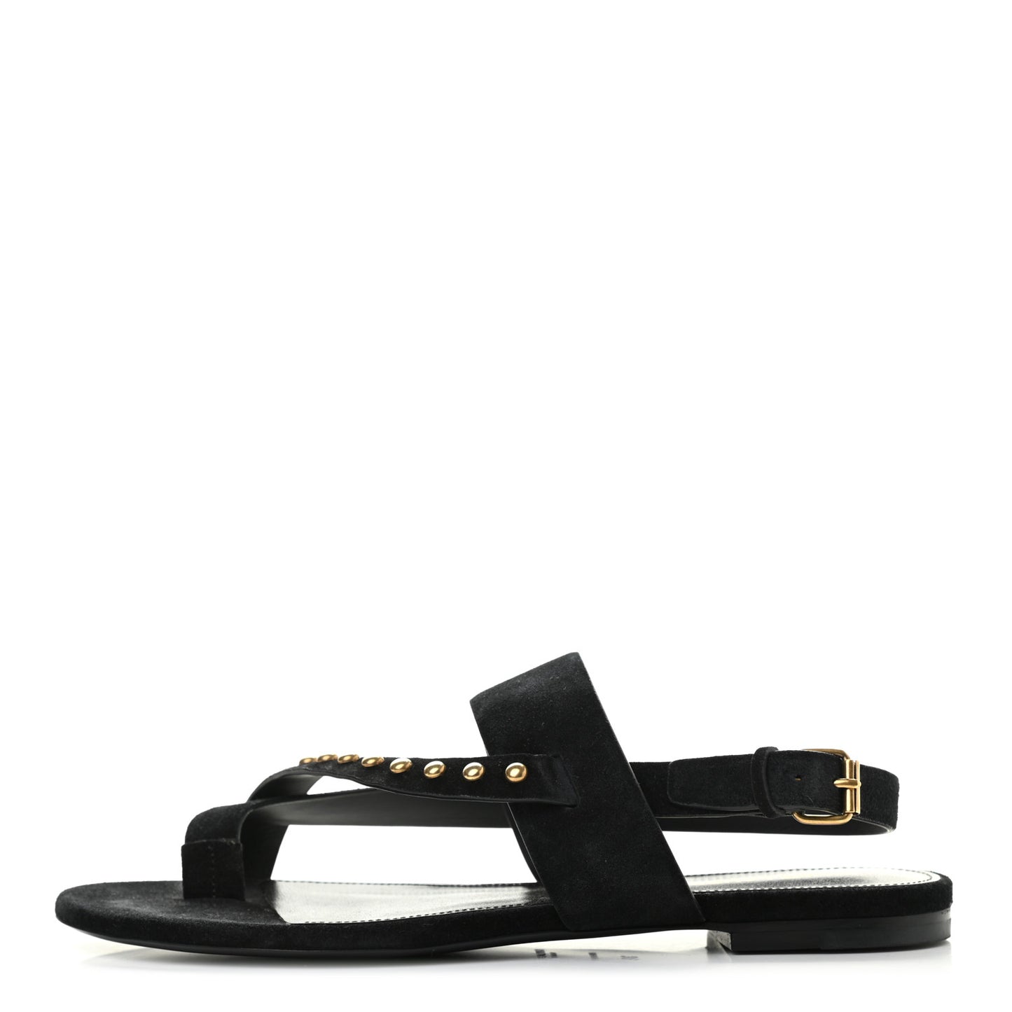 Suede Studded Gia Sandals 38 Black