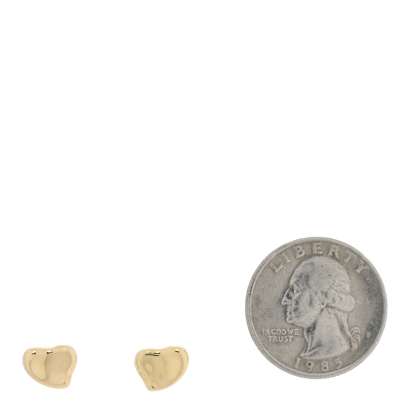 18K Yellow Gold 10mm Elsa Peretti Full Heart Earrings