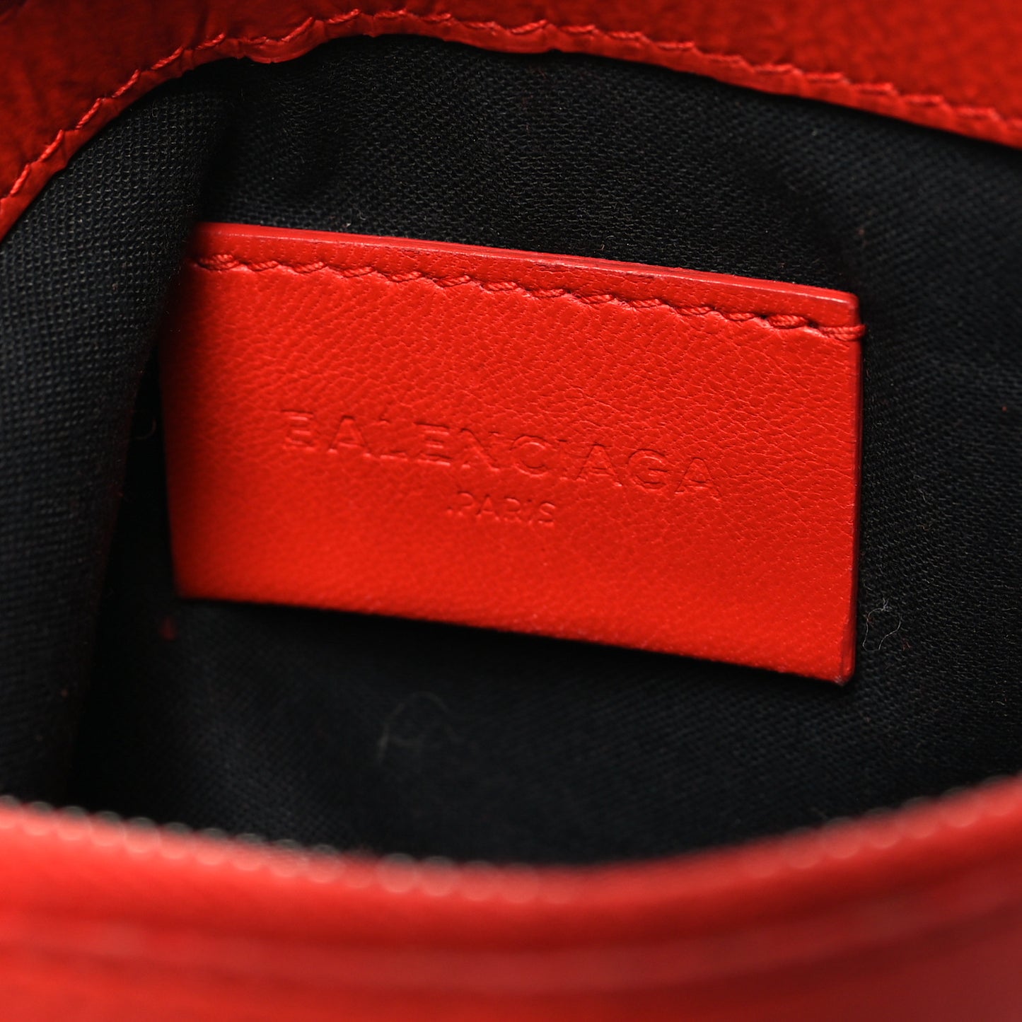 Matte Goatskin Rubber Covered Classic Hardware Small Pouch Rouge Coquelicot
