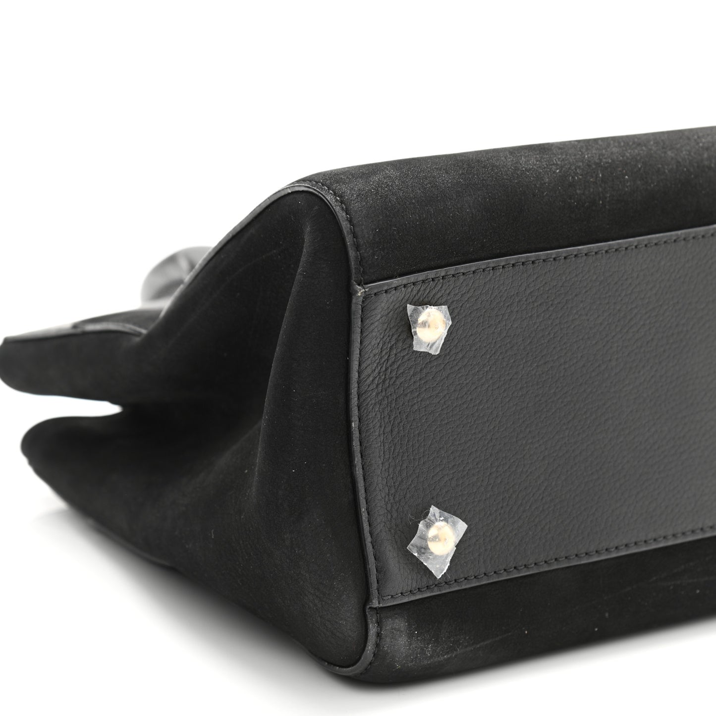 Grained Calfskin Suede Small Neo Executive Shopper Tote Black