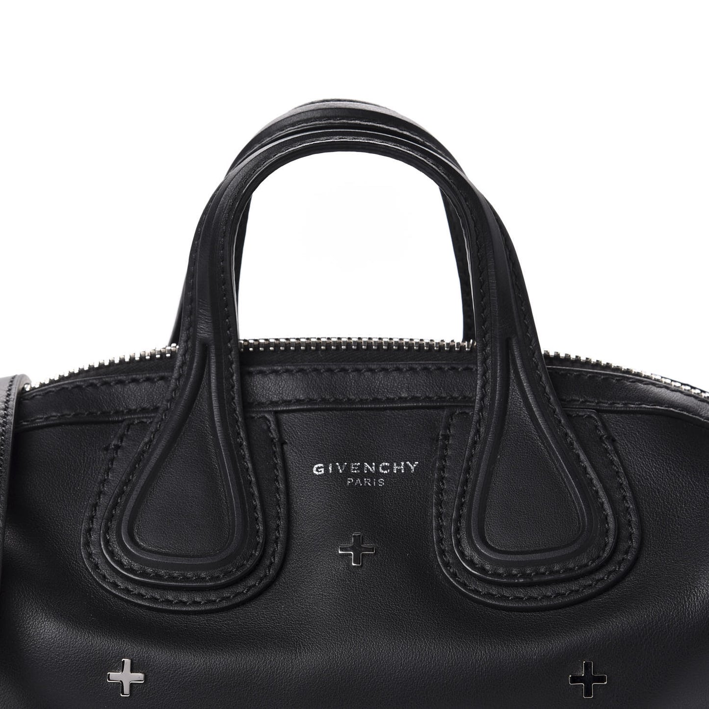 Waxed Calfskin Micro Metal Cross Nightingale Black