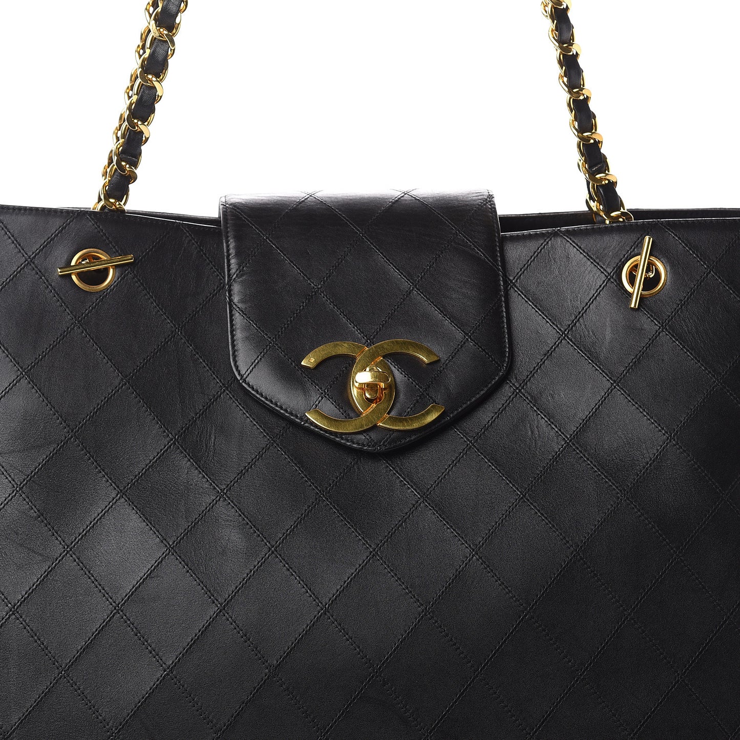 Calfskin Stitched XL Weekender Black