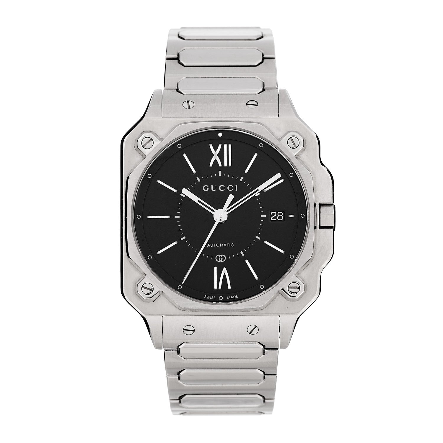 Gucci Stainless Steel 38mm G-Flat Automatic Watch Black 1755838