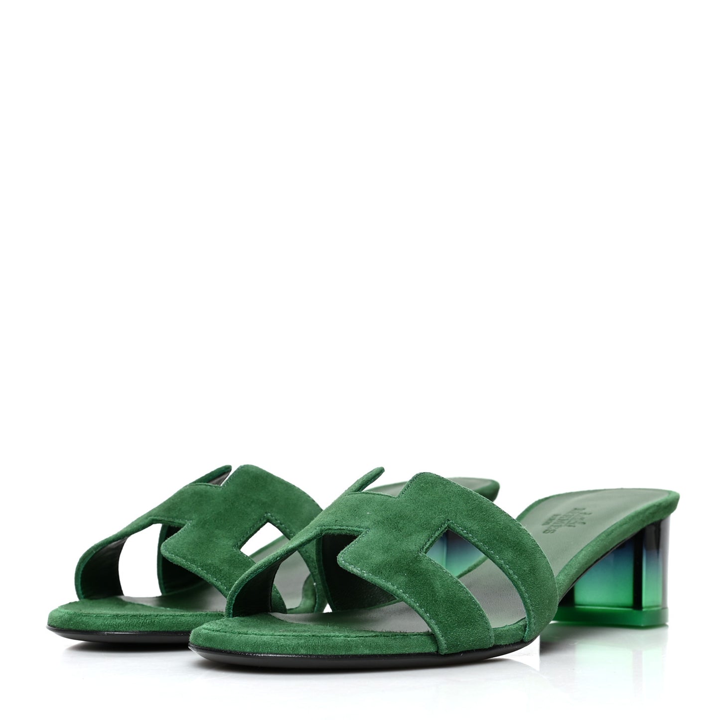 Suede Goatskin Oasis Sandals 36.5 Vert Electrique